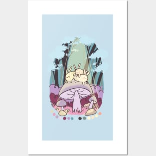 Three cute bunnies sleeping Posters and Art